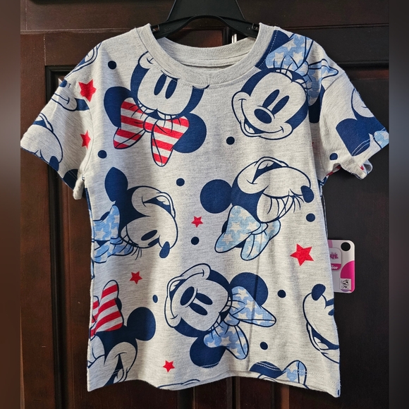 Minnie Mouse Girls Short Sleeve Americana Crewneck T-Shirt  4T  NWT - Picture 1 of 5